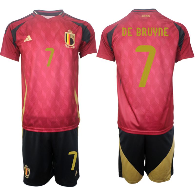 Men 2024-2025 Season Belgium home red 7 Soccer Jersey